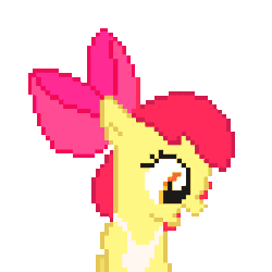 Size: 600x600 | Tagged: safe, artist:tox-box, derpibooru import, apple bloom, earth pony, pony, animated, chasing own tail, gif, pixel art, simple background, solo, spinning, transparent background