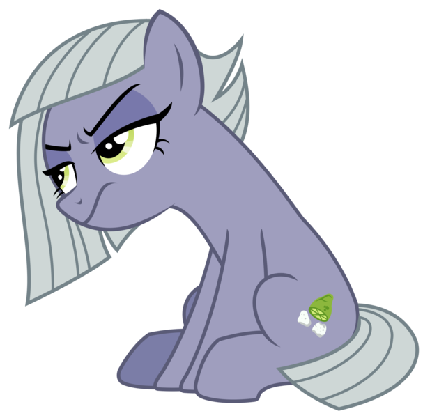 Size: 1600x1581 | Tagged: safe, artist:sketchmcreations, derpibooru import, limestone pie, pony, rock solid friendship, annoyed, simple background, sitting, solo, transparent background, vector