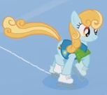 Size: 153x135 | Tagged: safe, banned from derpibooru, deleted from derpibooru, derpibooru import, screencap, sun streak, earth pony, pony, winter wrap up, background pony, clothes, cropped, female, ice skates, ice skating, image, mare, png, skates, skating, solo, vest