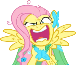 Size: 5000x4293 | Tagged: safe, artist:greseres, derpibooru import, fluttershy, pony, the best night ever, absurd resolution, clothes, dress, flutterrage, gala dress, simple background, solo, transparent background, vector, you're going to love me