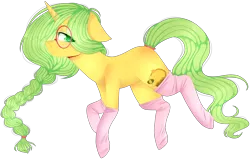 Size: 3786x2404 | Tagged: safe, artist:shiromidorii, derpibooru import, oc, oc:honey nevaeh, unofficial characters only, pony, unicorn, clothes, female, glasses, high res, mare, simple background, socks, solo, transparent background