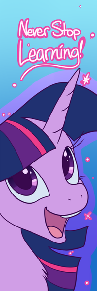 Size: 266x800 | Tagged: safe, artist:goat train, deleted from derpibooru, derpibooru import, twilight sparkle, pony, bookmark, cute, dialogue, female, mare, open mouth, smiling, solo