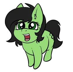 Size: 1140x1115 | Tagged: safe, artist:duop-qoub, derpibooru import, oc, oc:anonfilly, unofficial characters only, earth pony, pony, cute, ear fluff, female, filly, happy, looking up, mare, open mouth, simple background, smiling, solo, transparent background