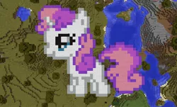 Size: 1192x722 | Tagged: safe, artist:princess-katie, derpibooru import, sweetie belle, pony, cute, desktop ponies, game screencap, minecraft, minecraft pixel art, pixel art, sprite