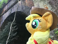 Size: 3264x2448 | Tagged: safe, artist:setorin5, derpibooru import, applejack, pony, 4de, irl, japan, photo, plushie, ponies around the world, ponies in real life, solo, travelling, tunnel