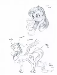 Size: 1100x1447 | Tagged: safe, artist:baron engel, derpibooru import, silver glow, pony, fanfic:silver glow's journal, g3, g3 to g4, generation leap, grayscale, image, jpeg, monochrome, pencil drawing, simple background, solo, traditional art, white background