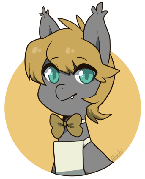 Size: 760x935 | Tagged: safe, artist:paichitaron, derpibooru import, oc, oc:buttermilk pancake, unofficial characters only, bat pony, pony, apron, bowtie, clothes, cute, male, solo, stallion