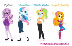 Size: 1180x752 | Tagged: safe, artist:prettycelestia, derpibooru import, brights brightly, star catcher, whistle wishes, wysteria, equestria girls, 80s hair, clothes, equestria girls-ified, g3, g3 to equestria girls, generation leap, simple background, white background