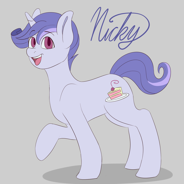 Size: 3600x3600 | Tagged: safe, artist:askamberfawn, derpibooru import, oc, oc:nicky, unofficial characters only, pony, unicorn, colored pupils, gray background, looking at you, male, raised hoof, simple background, solo, stallion