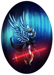 Size: 2050x2850 | Tagged: safe, artist:mindlesssketching, artist:sketchthebluepegasus, derpibooru import, oc, unofficial characters only, pegasus, pony, crossguard lightsaber, female, high res, hoof hold, lightsaber, mare, simple background, sith, solo, star wars, transparent background, weapon