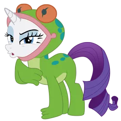 Size: 8000x8000 | Tagged: safe, artist:paganmuffin, derpibooru import, rarity, pony, forever filly, absurd resolution, animal costume, clothes, costume, faic, female, frog costume, looking at you, mare, ribbity, simple background, solo, transparent background, vector