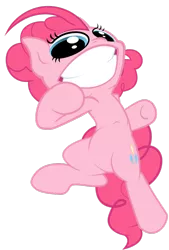 Size: 736x1086 | Tagged: safe, artist:misterdavey, derpibooru import, pinkie pie, pony, smile hd, blue eyes, pink mane, pink tail, rendered, simple background, solo, teeth, transparent background