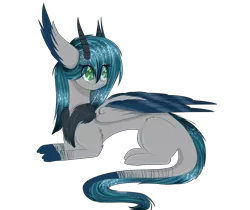 Size: 3000x2520 | Tagged: safe, artist:little-sketches, derpibooru import, oc, oc:zida, unofficial characters only, draconequus, pony, eye clipping through hair, female, high res, prone, simple background, solo, transparent background