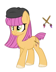 Size: 788x1000 | Tagged: safe, artist:xxmissteaxx, derpibooru import, oc, unofficial characters only, earth pony, pony, beret, cutie mark, female, mare, simple background, solo, transparent background