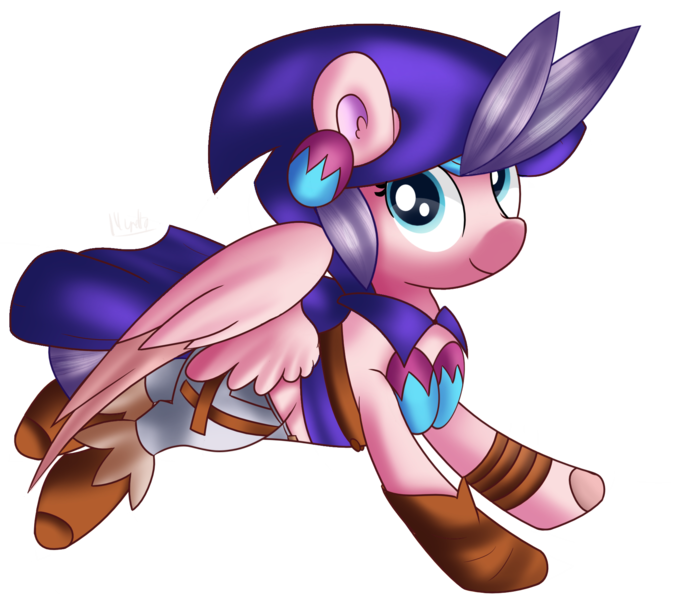 Size: 1914x1666 | Tagged: safe, artist:ilynalta, derpibooru import, oc, oc:cutie pie, unofficial characters only, pegasus, pony, clothes, cosplay, costume, female, mare, simple background, solo, transparent background