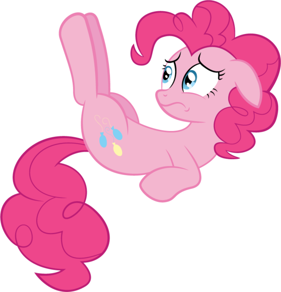 Size: 777x807 | Tagged: safe, artist:spellboundcanvas, derpibooru import, pinkie pie, pony, rock solid friendship, legs in air, sad, simple background, solo, transparent background, vector