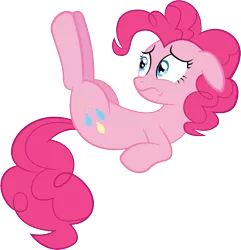 Size: 777x807 | Tagged: safe, artist:spellboundcanvas, derpibooru import, pinkie pie, pony, rock solid friendship, legs in air, sad, simple background, solo, transparent background, vector