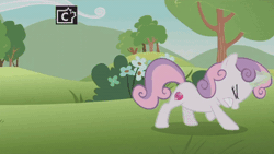 Size: 400x225 | Tagged: safe, derpibooru import, screencap, apple bloom, scootaloo, sweetie belle, earth pony, pegasus, pony, unicorn, parental glideance, animated, cutie mark, cutie mark crusaders, female, filly, gif, magic, mare, pulling, slingshot, sweetie belle's magic brings a great big smile, telekinesis, the cmc's cutie marks, this will end in tears and/or death and/or covered in tree sap, tv rating