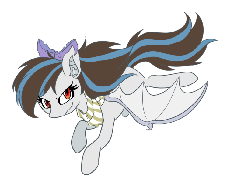 Size: 1280x1029 | Tagged: safe, artist:gintoki23, derpibooru import, oc, oc:breezy, unofficial characters only, bat pony, pony, bow, clothes, female, hair bow, mare, scarf, simple background, solo, transparent background