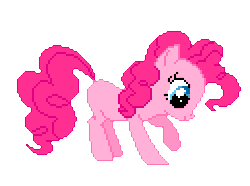 Size: 500x372 | Tagged: safe, artist:tox-box, derpibooru import, pinkie pie, pony, animated, behaving like a dog, cute, gif, missing cutie mark, pixel art, puppy pie, scratching, simple background, solo, transparent background