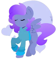 Size: 2620x2747 | Tagged: safe, artist:befishproductions, derpibooru import, oc, oc:strutter, unofficial characters only, pegasus, pony, clothes, eyes closed, female, high res, hooves, lineless, mare, minimalist, modern art, signature, simple background, solo, spread wings, sweater, transparent background, wings