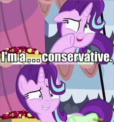 Size: 578x622 | Tagged: conservative, derpibooru import, edit, edited screencap, exploitable meme, impact font, meme, politics, rock solid friendship, safe, screencap, starlight glimmer, starlight's confessions, text