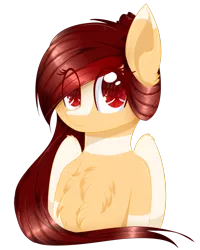 Size: 1024x1282 | Tagged: safe, artist:little-sketches, derpibooru import, oc, oc:yeri, unofficial characters only, pegasus, pony, chest fluff, colored pupils, cute, eye clipping through hair, female, looking at you, mare, ocbetes, red eyes, simple background, solo, transparent background