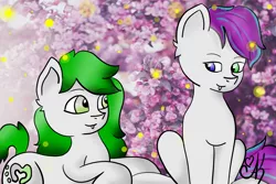 Size: 6000x4000 | Tagged: safe, artist:vulgaura, derpibooru import, oc, oc:aura, oc:folersis, unofficial characters only, earth pony, pony, absurd resolution, female, heterochromia, male, mare, stallion, two colour hair