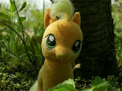 Size: 4608x3456 | Tagged: safe, artist:mfg637, derpibooru import, applejack, earth pony, pony, absurd resolution, female, irl, mare, nature, photo, plushie, solo, toy
