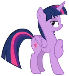 Size: 7000x7700 | Tagged: safe, artist:tardifice, derpibooru import, twilight sparkle, twilight sparkle (alicorn), alicorn, pony, top bolt, absurd resolution, female, lidded eyes, looking back, mare, raised hoof, simple background, solo, transparent background, unamused, vector