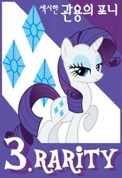 Size: 1100x1600 | Tagged: safe, derpibooru import, rarity, pony, dcinside, election, korean, poster, solo