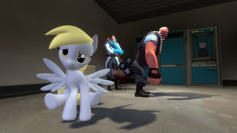 Size: 1920x1080 | Tagged: questionable, semi-grimdark, artist:quakehoof, derpibooru import, derpy hooves, human, pegasus, pony, 3d, anal bleeding, anal insertion, blood, camera, female, gmod, heavy, i just don't know what went wrong, insertion, mare, medic, pain, remorse, sad, team fortress 2, wat