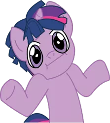 Size: 528x591 | Tagged: safe, artist:drewsenr, derpibooru import, twilight sparkle, pony, :i, dusk shine, looking at you, rule 63, shrug, shrugpony, simple background, solo, transparent background