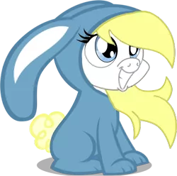 Size: 500x495 | Tagged: safe, artist:grimsimkopa, artist:pananovich, derpibooru import, edit, oc, oc:aryanne, unofficial characters only, pony, animal costume, bunny costume, clothes, costume, easter, easter bunny, fursuit, happy, holiday, simple background, sitting, smiling, solo, transparent background