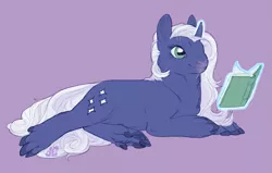 Size: 1187x755 | Tagged: safe, artist:jayrockin, derpibooru import, oc, oc:evening rise, unofficial characters only, pony, unicorn, tiny sapient ungulates, book, female, finger hooves, magic, mare, purple background, simple background, solo, telekinesis, whiskers