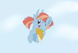 Size: 3500x2400 | Tagged: safe, artist:ideltavelocity, derpibooru import, windy whistles, pegasus, pony, female, flying, freckles, looking at you, mare, one eye closed, open mouth, smiling, solo, spread wings, wings, wink