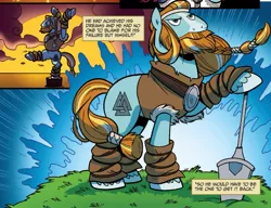 Size: 1309x1005 | Tagged: artist:brendahickey, derpibooru import, idw, legends of magic, rockhoof, safe, spoiler:comic, spoiler:comiclom2, the karate kid, weight loss