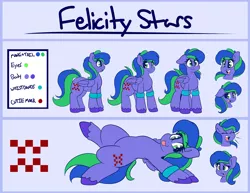 Size: 1280x988 | Tagged: safe, artist:graphene, derpibooru import, oc, oc:felicity stars, unofficial characters only, pegasus, pony, bands, cutie mark, female, reference sheet