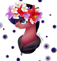 Size: 616x658 | Tagged: safe, artist:sweetmelon556, derpibooru import, oc, unofficial characters only, pony, bust, floral head wreath, flower, male, portrait, solo, stallion