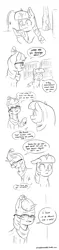 Size: 1500x6365 | Tagged: safe, artist:raph13th, derpibooru import, moondancer, twilight sparkle, twilight sparkle (alicorn), alicorn, pony, unicorn, comic:glim glam and pals, absurd resolution, black and white, comic, dialogue, female, grayscale, implied trixie, mare, monochrome, tumblr