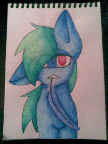 Size: 360x480 | Tagged: safe, artist:pinkcloudhugger, derpibooru import, oc, oc:candy cloud, unofficial characters only, pony, feather, solo, traditional art