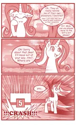 Size: 800x1310 | Tagged: safe, artist:vavacung, derpibooru import, rarity, pony, comic:chaos future, accident, comic, crying, fixed, lightmare rarity, monochrome, near death, offscreen character, solo