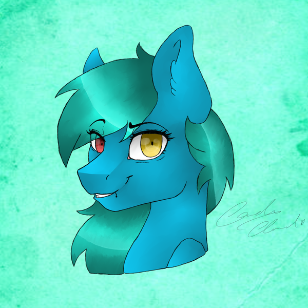 Size: 4271x4271 | Tagged: safe, artist:pinkcloudhugger, derpibooru import, oc, oc:candy cloud, unofficial characters only, pony, abstract background, absurd resolution, bust, ear fluff, female, heterochromia, lip piercing, mare, piercing, portrait, solo