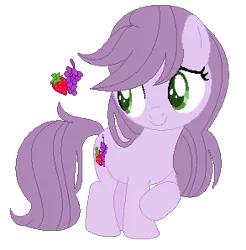 Size: 293x298 | Tagged: safe, artist:brownmota, derpibooru import, oc, oc:lilac berry, unofficial characters only, earth pony, pony, base used, female, filly, fruit, magical lesbian spawn, mare, offspring, parent:applejack, parent:twilight sparkle, parents:twijack, simple background, solo, transparent background