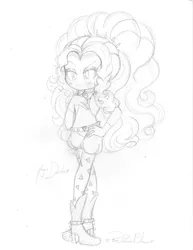 Size: 1280x1656 | Tagged: safe, artist:pinkprincessblossom, derpibooru import, adagio dazzle, equestria girls, rainbow rocks, boots, headband, high heel boots, jewelry, monochrome, pendant, simple background, sketch, solo, traditional art