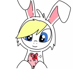 Size: 1029x984 | Tagged: safe, artist:anonymous, derpibooru import, oc, oc:aryanne, unofficial characters only, butterfly, pony, animal costume, bunny costume, clothes, costume, easter, easter bunny, easter egg, egg, holiday, nazi, sieg heil, swastika
