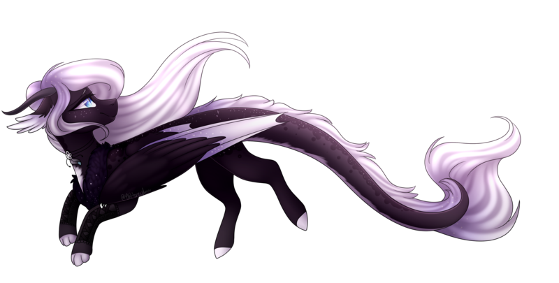 Size: 2869x1453 | Tagged: safe, artist:ohhoneybee, derpibooru import, oc, oc:umbra, unofficial characters only, draconequus, pony, female, simple background, solo, transparent background