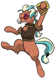 Size: 685x969 | Tagged: safe, artist:brendahickey, derpibooru import, idw, cocoa axe, earth pony, pony, legends of magic, spoiler:comic, spoiler:comiclom2, female, mare, mighty helm, mug, solo