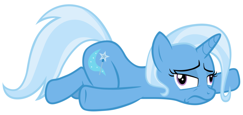 Size: 14800x7000 | Tagged: safe, artist:tardifice, derpibooru import, trixie, pony, unicorn, all bottled up, absurd resolution, derp, dizzy, female, mare, prone, simple background, solo, transparent background, vector