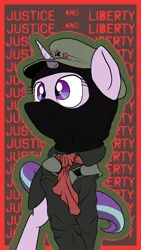 Size: 1614x2870 | Tagged: safe, artist:aaronmk, derpibooru import, starlight glimmer, pony, unicorn, anarchy, clothes, ezln, female, mare, mask, mexico, solo, subcomandante marcos, uniform, zapatista